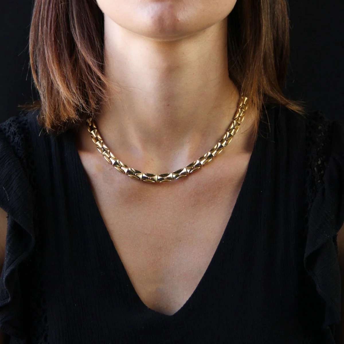 Collier CHIMENTO Maille biface en or jaune, or blanc et diamant - Image 2