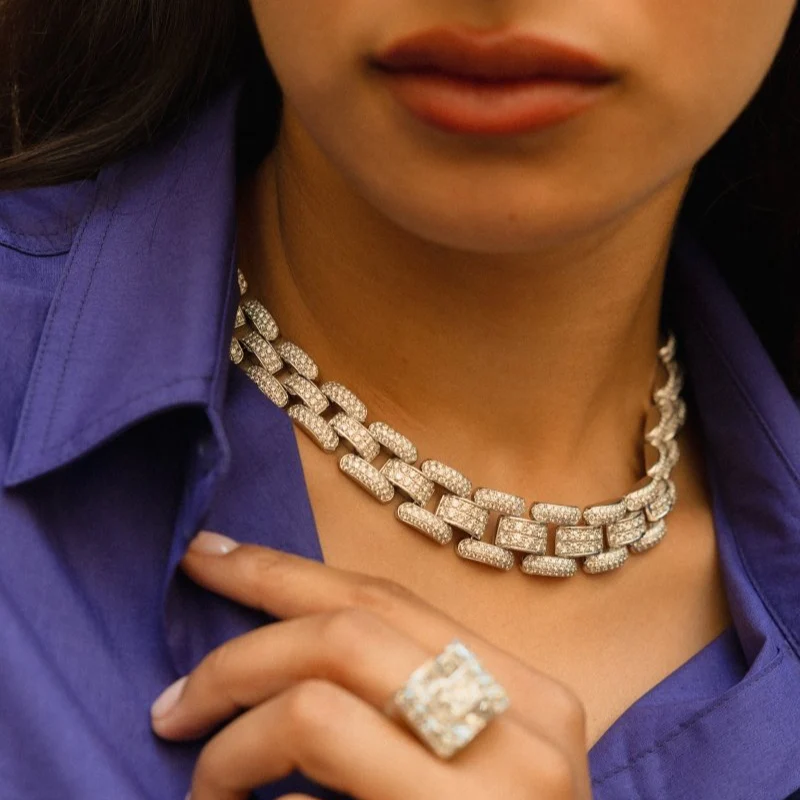 Collier Maille CHOPARD en or blanc et diamants - Image 2