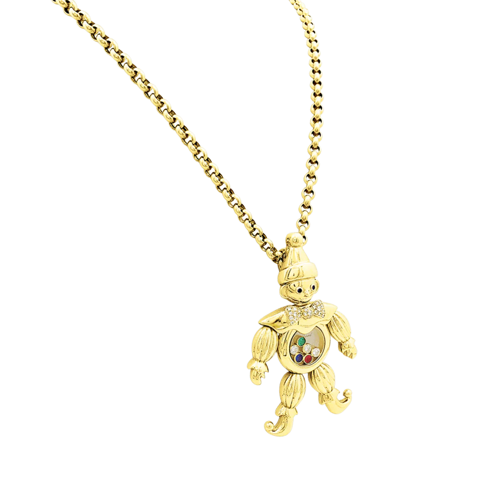 Collier Pendentif CHOPARD "Happy Clown" en or jaune, saphir, émeraude, rubis et diamants - Image 3