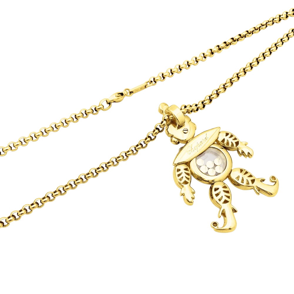 Collier Pendentif CHOPARD "Happy Clown" en or jaune, saphir, émeraude, rubis et diamants - Image 5