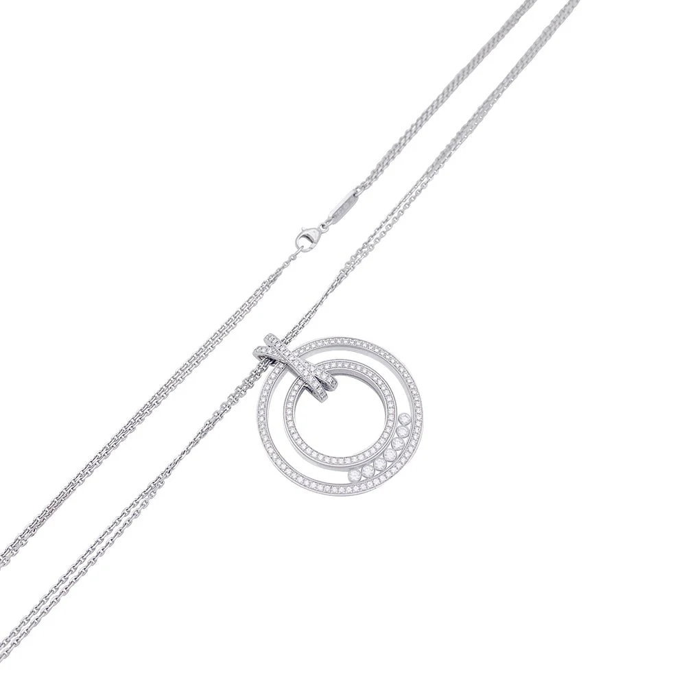 Collier Chopard, "Happy Diamonds", or blanc, diamants. - Image 4