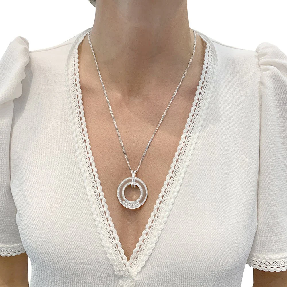 Collier Chopard, "Happy Diamonds", or blanc, diamants. - Image 8