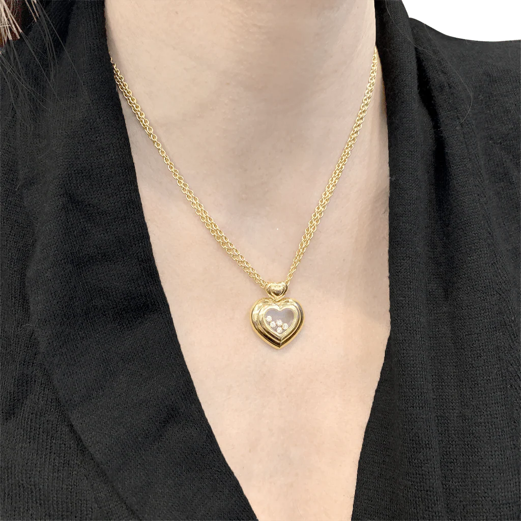 Collier CHOPARD "Happy Diamonds" en or jaune et diamants - Image 2