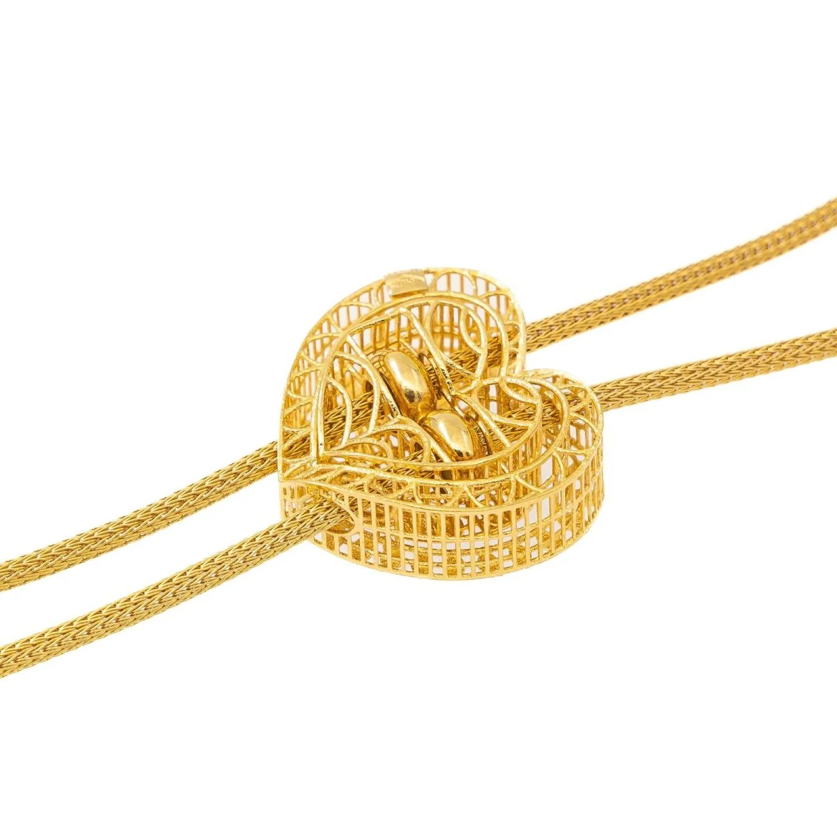 Collier Négligé cœur en ors jaune et blanc - Image 6