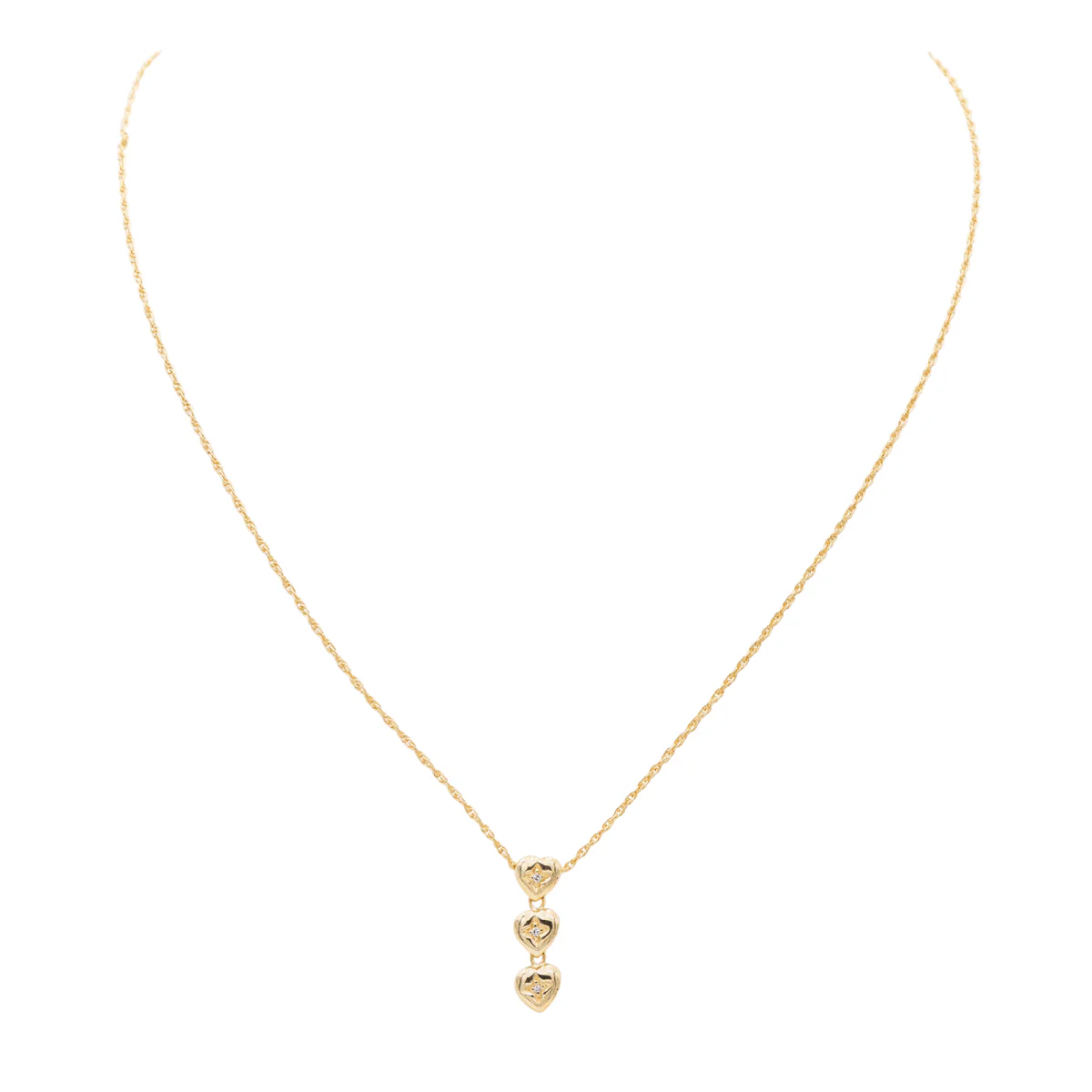 Collier Cœur Or jaune Diamant - Image 3