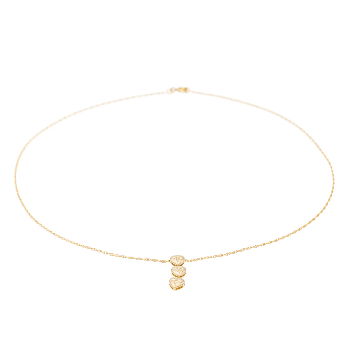 Collier Cœur Or jaune Diamant - Image 7