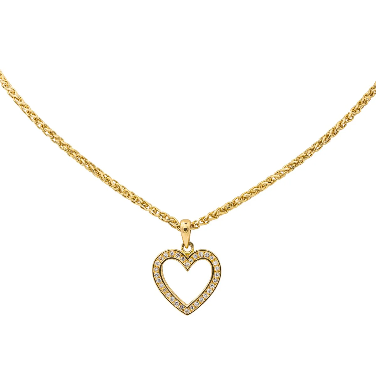 Collier Cœur Or jaune Diamant - Image 3