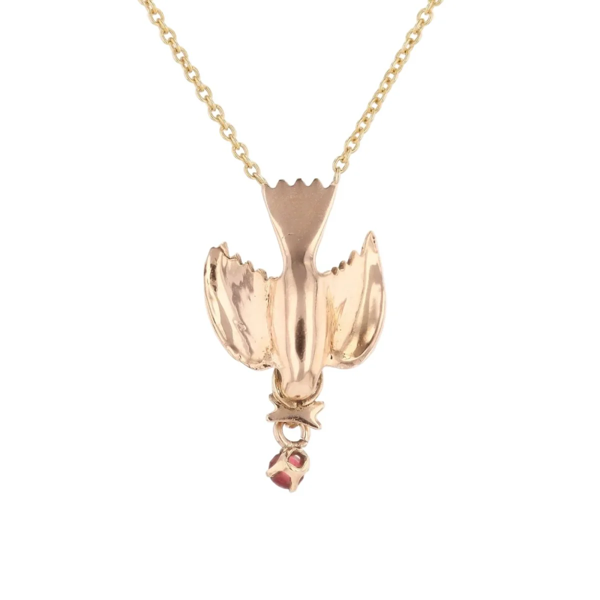 Collier Pendentif en or jaune, or rose, argent et grenat - Image 3
