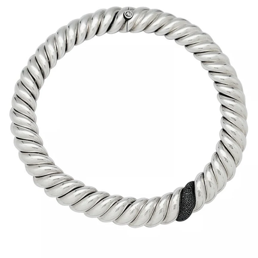 Collier DAVID YURMAN en argent, diamants noirs