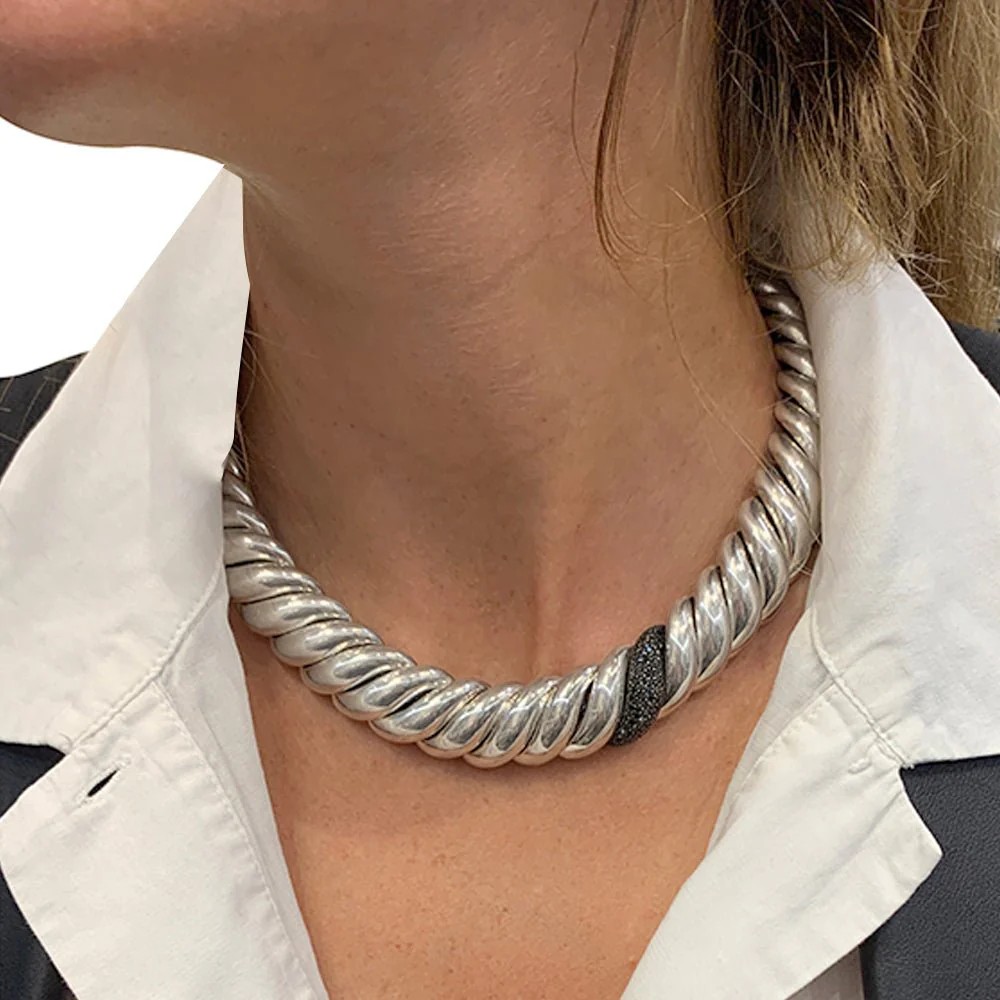 Collier DAVID YURMAN en argent, diamants noirs - Image 3