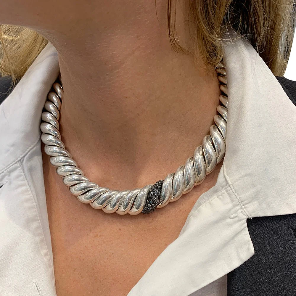 Collier DAVID YURMAN en argent, diamants noirs - Image 4