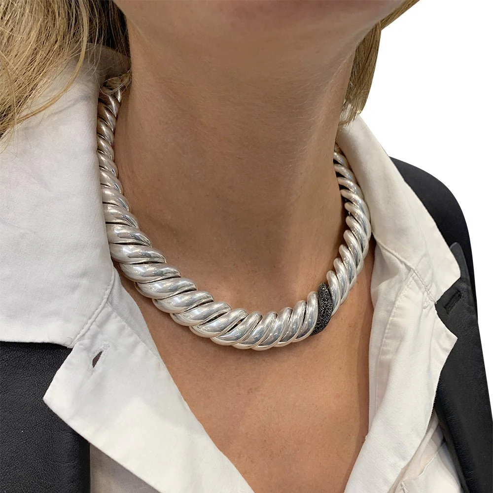 Collier DAVID YURMAN en argent, diamants noirs - Image 8