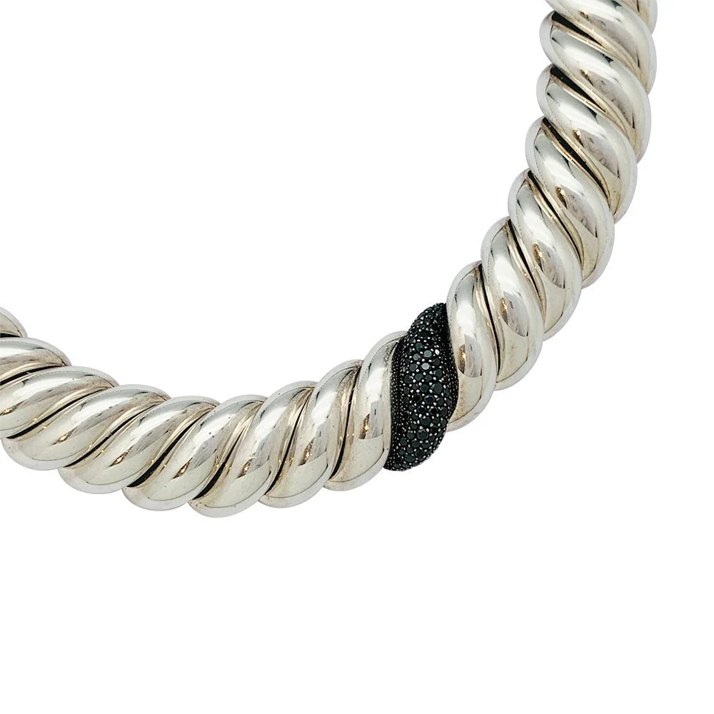 Collier DAVID YURMAN en argent, diamants noirs - Image 9