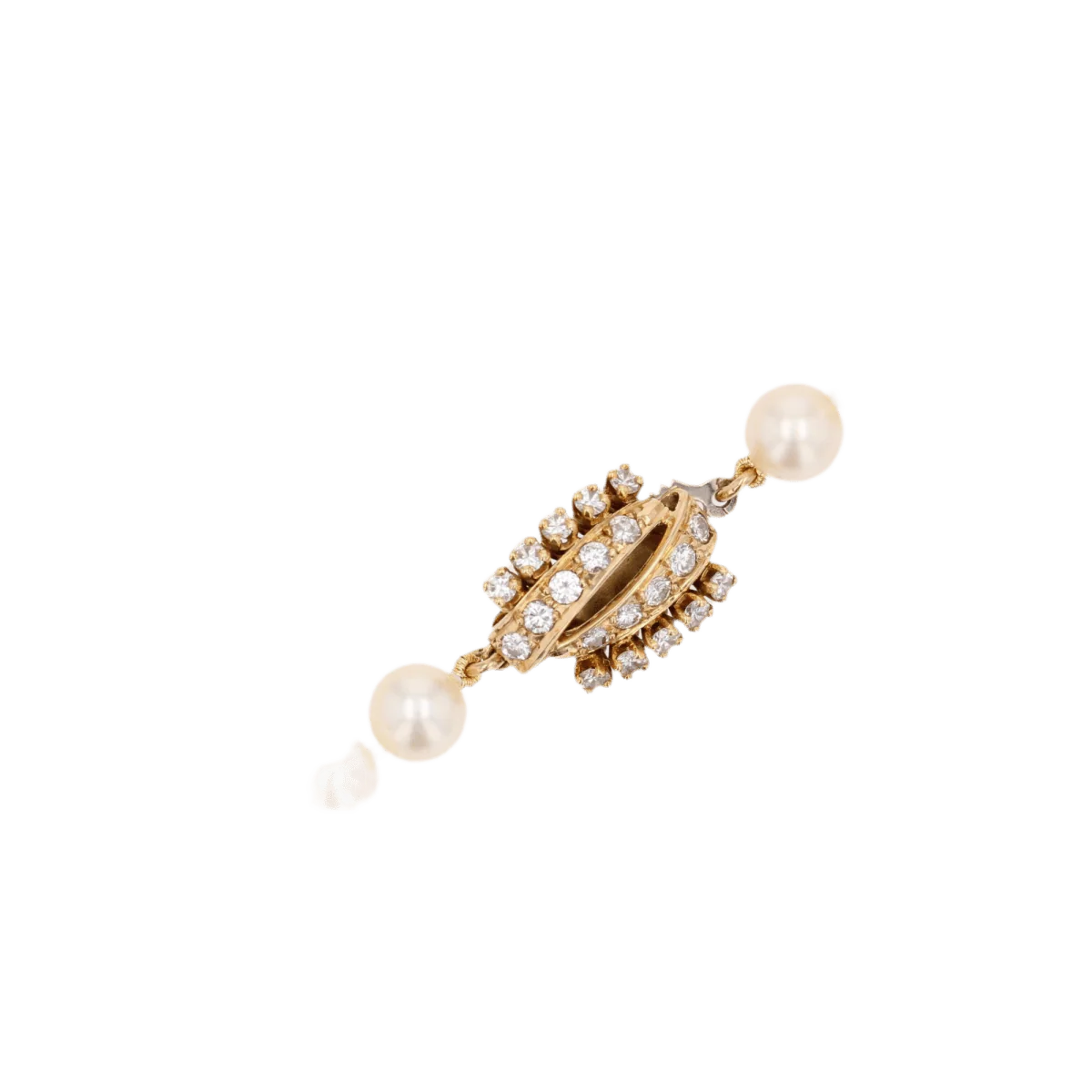 Collier Perles en or jaune et diamants - Image 4