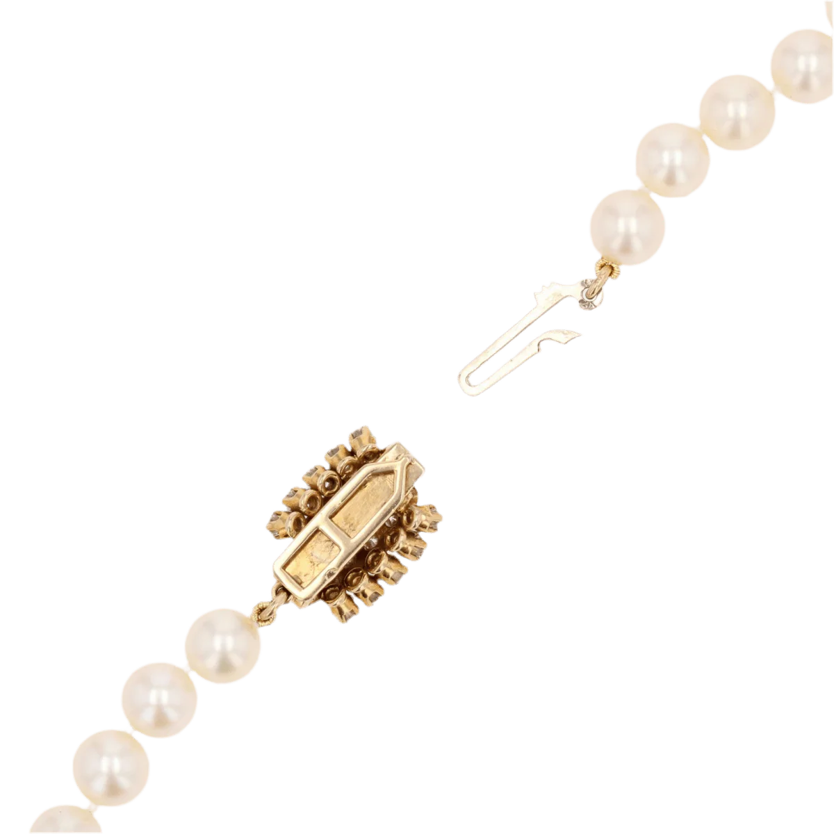Collier Perles en or jaune et diamants - Image 5