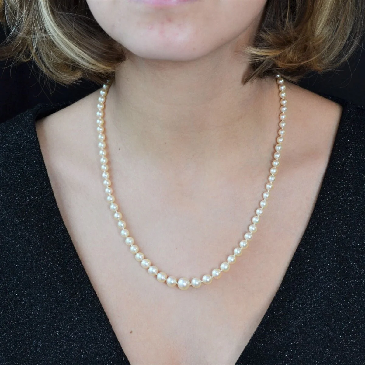 Collier Perles en or blanc - Image 2