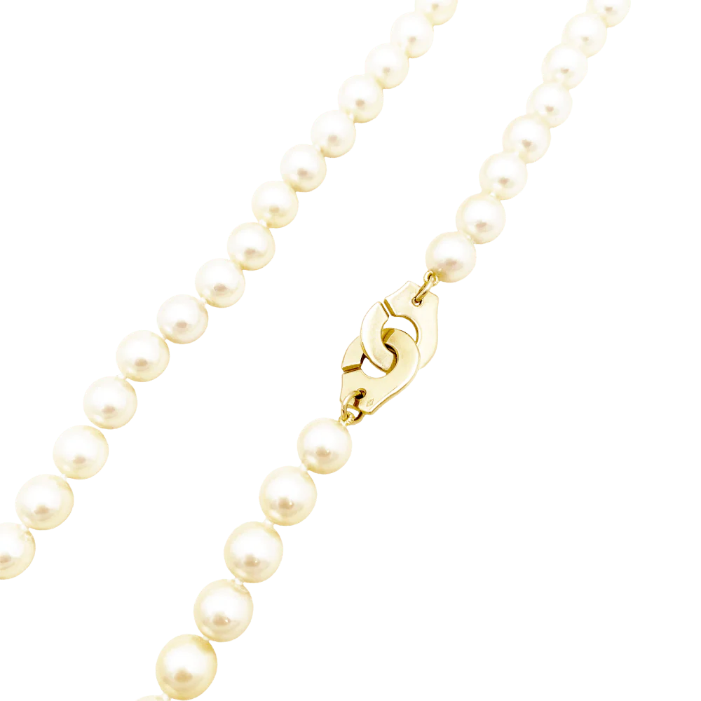 Collier Perles DINH VAN "Menottes R12" en or jaune et perles - Image 4