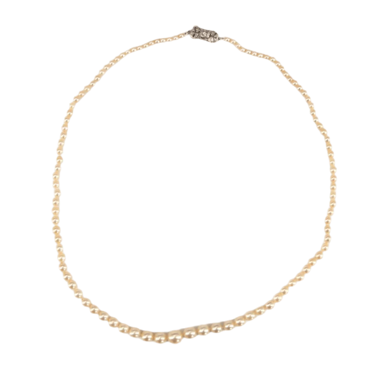 Collier Perles en or blanc et diamants - Image 3