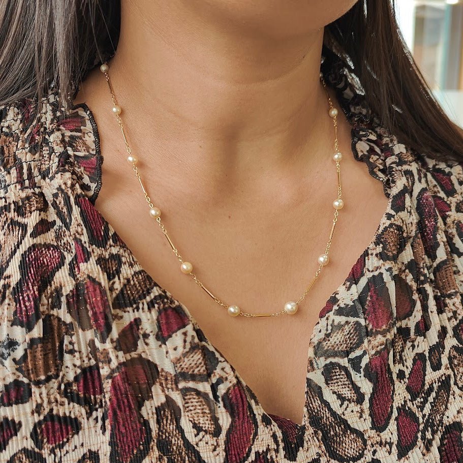 Collier Perles en or jaune - Image 2