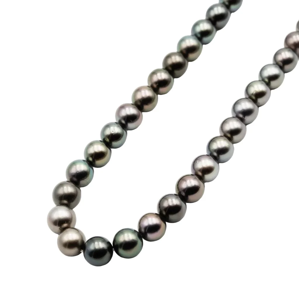 Collier Sautoir en or blanc, perles et diamants - Image 3