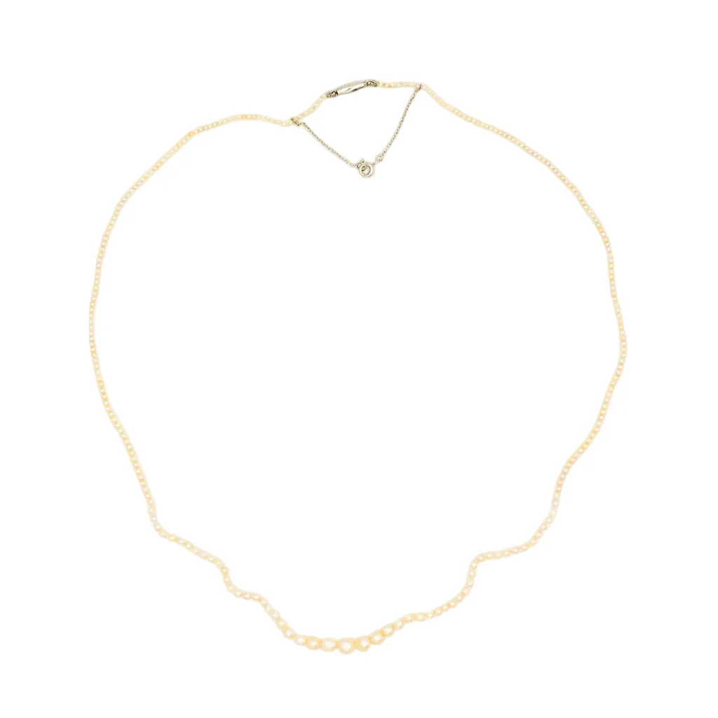 Collier de Perles en perles fines et or blanc - Image 4