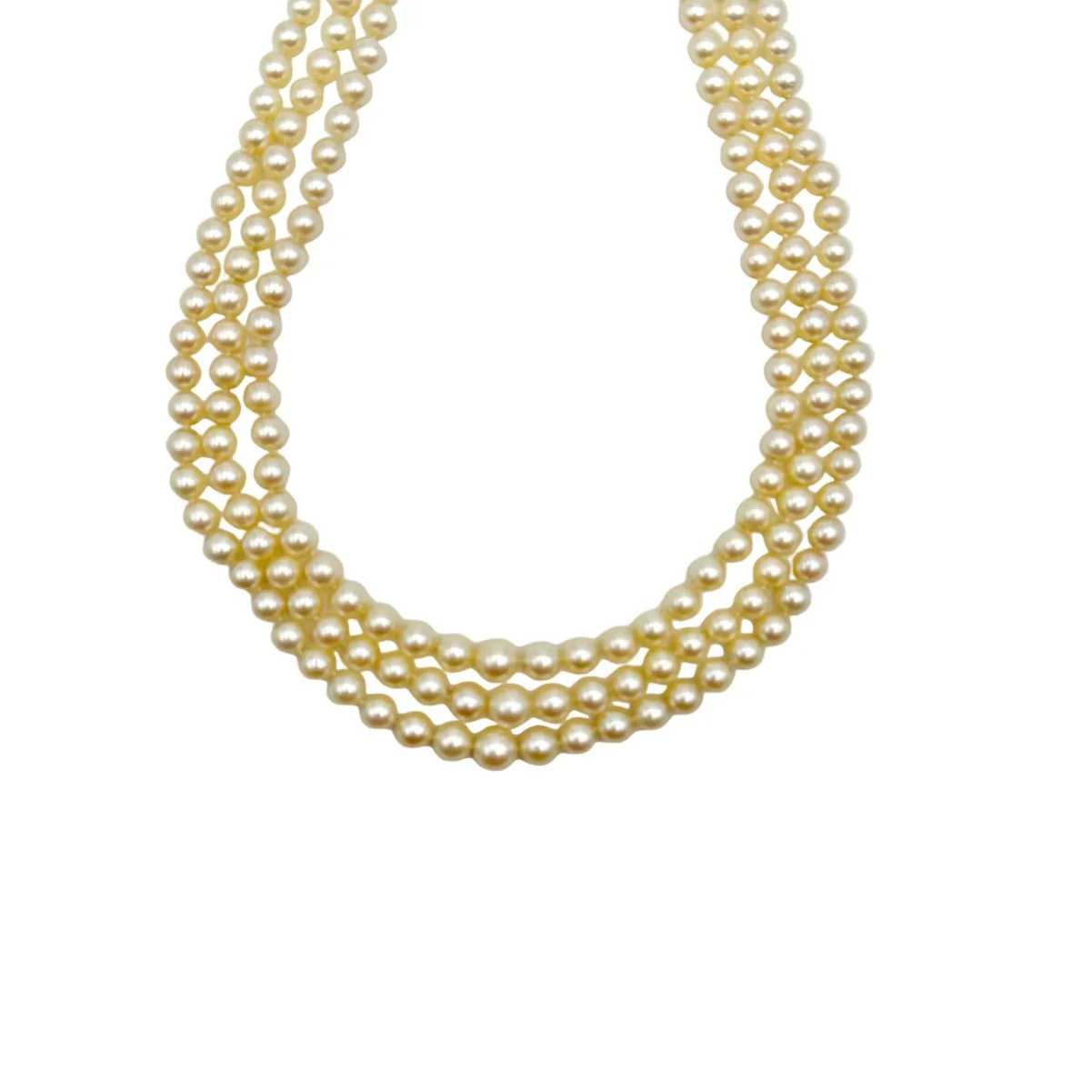 Collier Perles en or blanc et diamants - Image 2