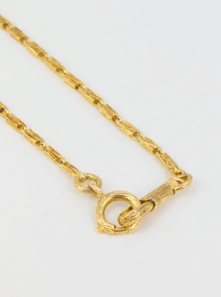 Collier chaine vintage or brossé - Image 3