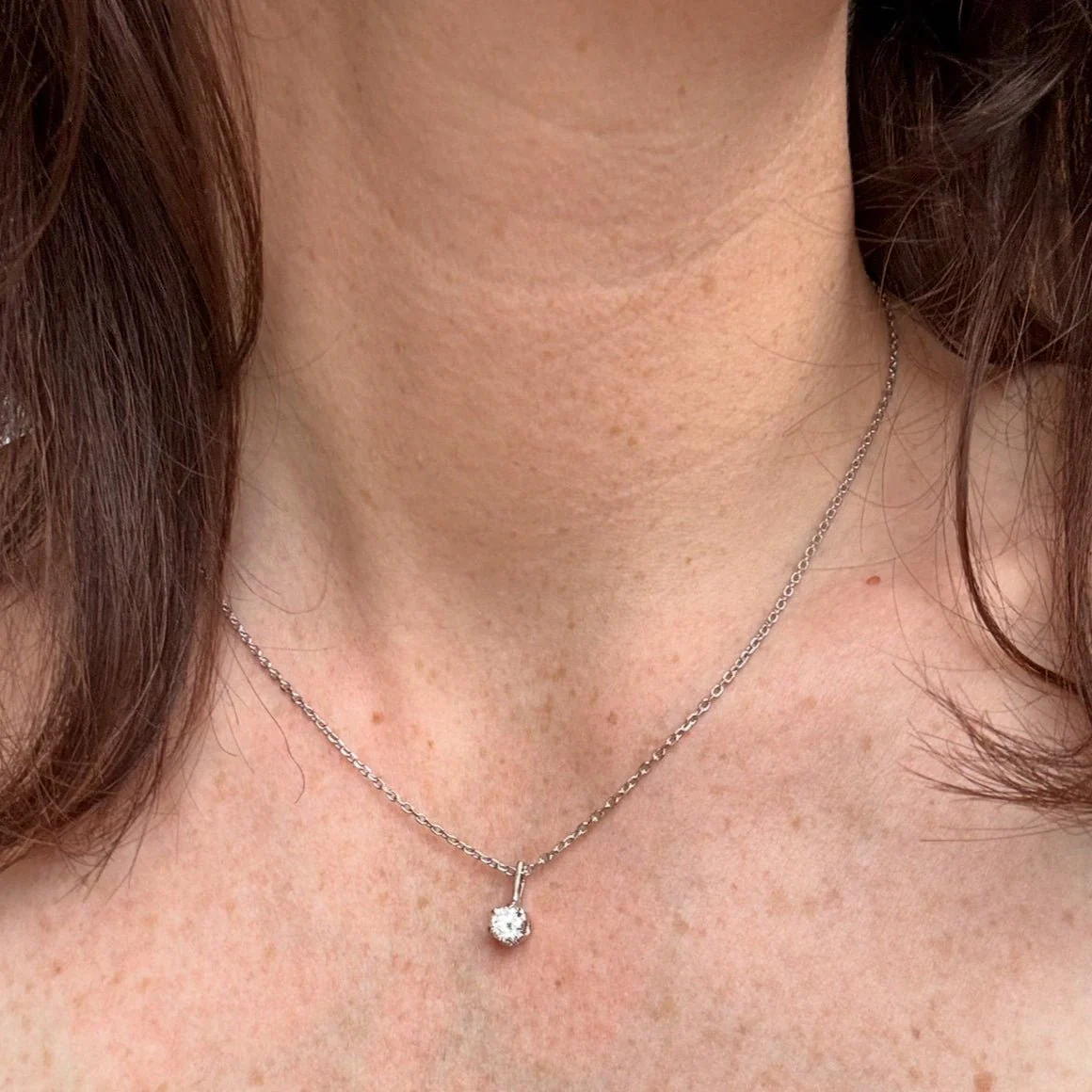 Collier Chaîne en or blanc et diamant - Image 2