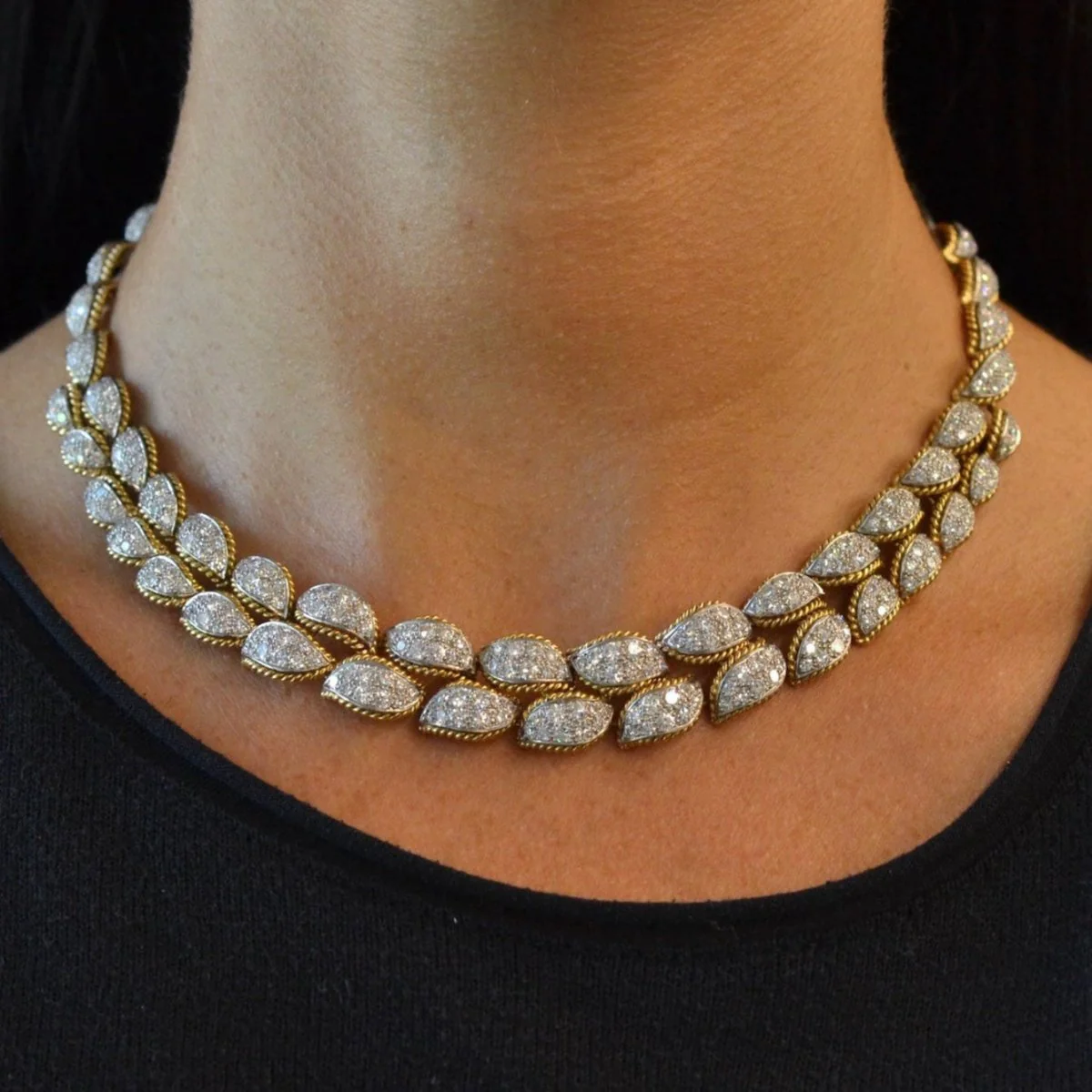 Collier en or jaune et diamants - Image 2