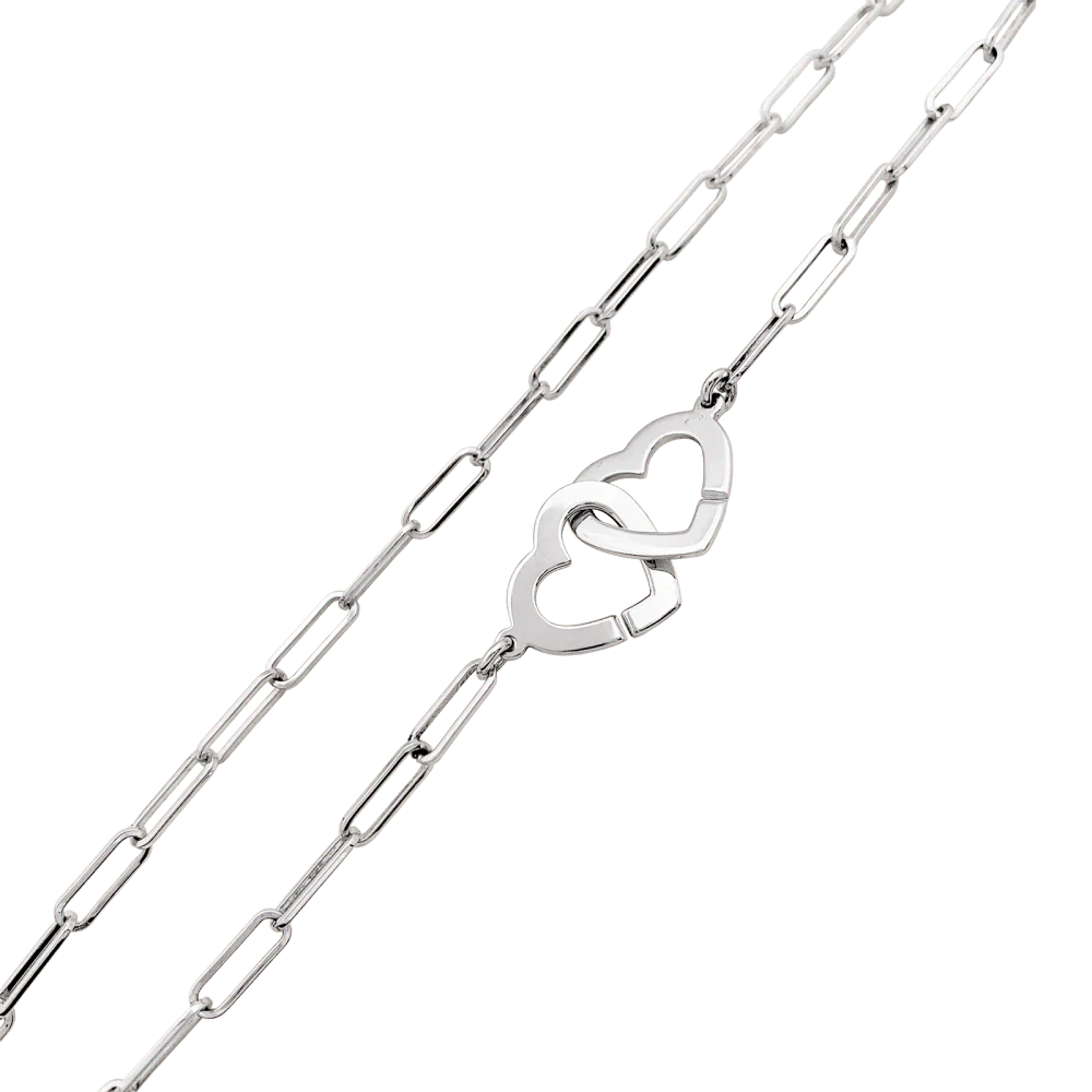 Collier Maille DINH VAN "Double Cœurs" en or blanc - Image 5