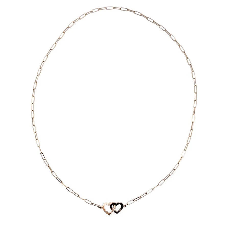 Collier Maille DINH VAN "Double Coeurs R9" en or rose - Image 3