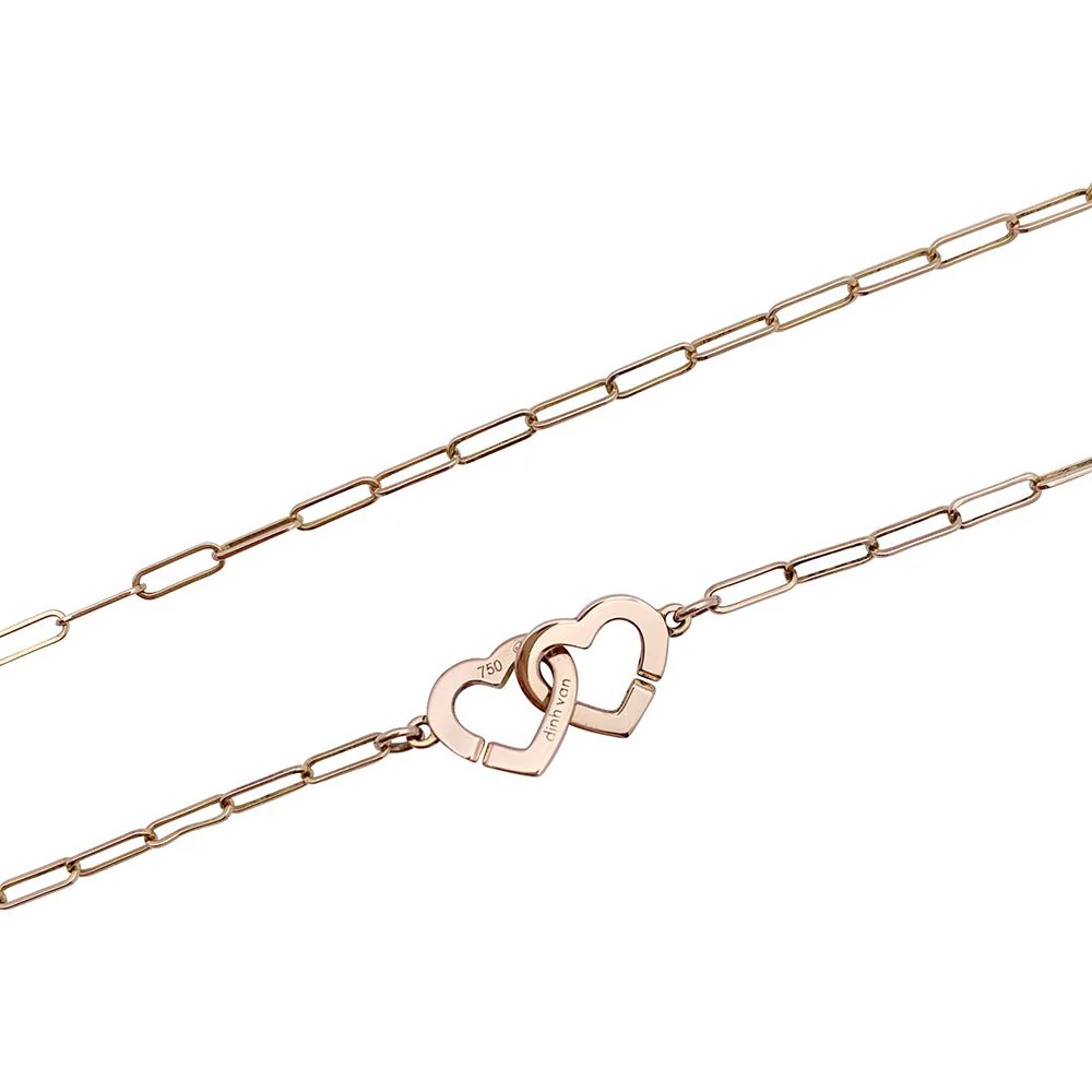 Collier Maille DINH VAN "Double Coeurs R9" en or rose - Image 4