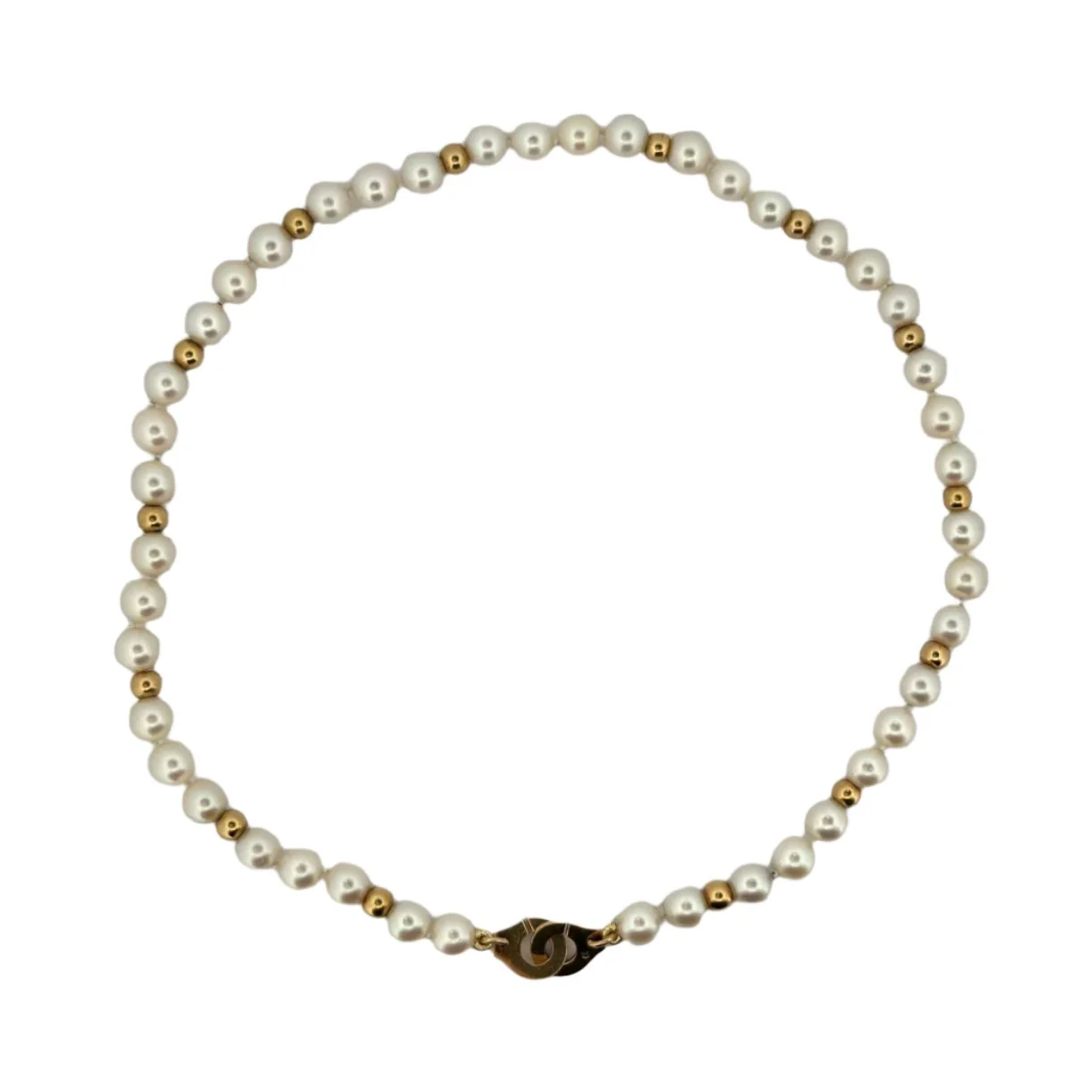 Collier DINH VAN "Menottes" en or jaune et perles de culture