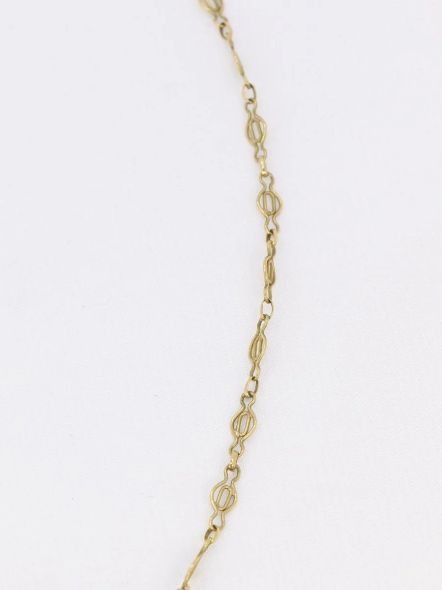 Collier draperie Art Nouveau or jaune filigrane - Image 8