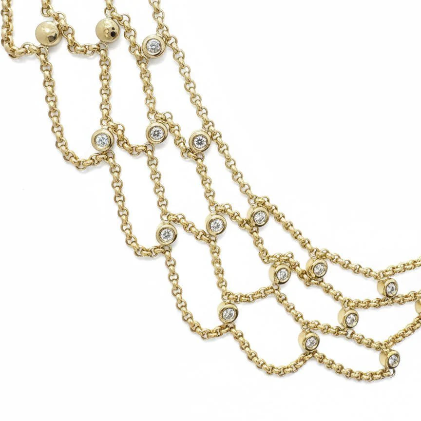 Collier draperie CHOPARD « Les Chaînes » en or jaune et diamants - Image 2