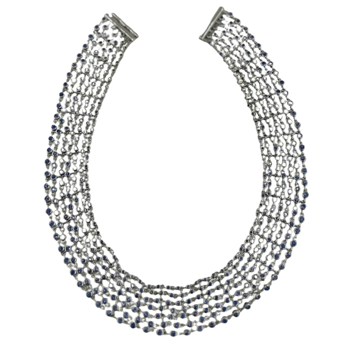 Collier Draperie en or blanc et saphirs