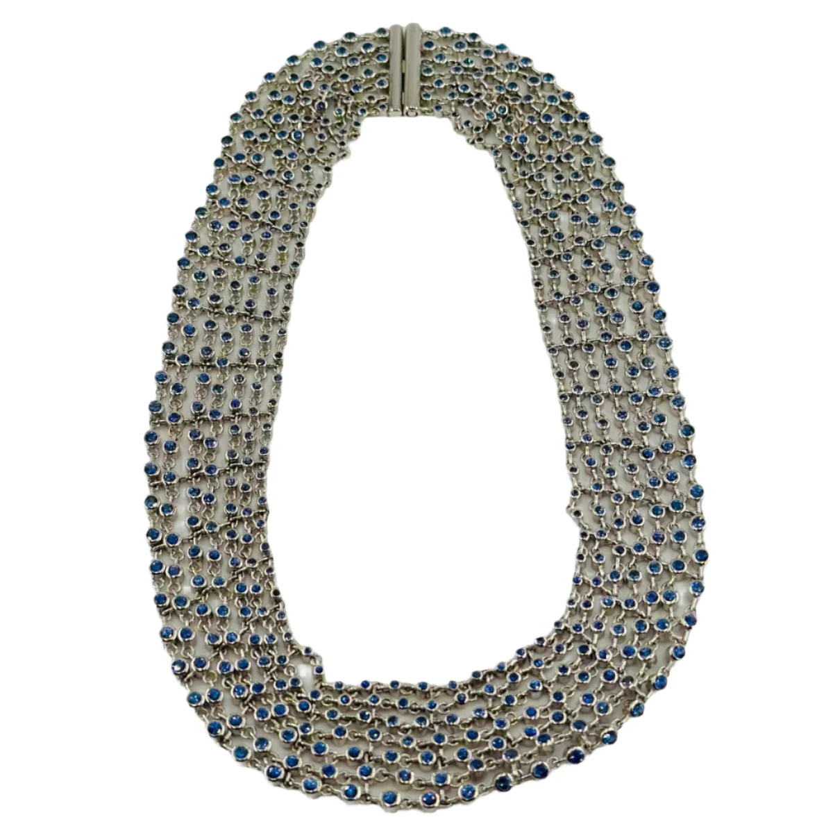 Collier Draperie en or blanc et saphirs - Image 3