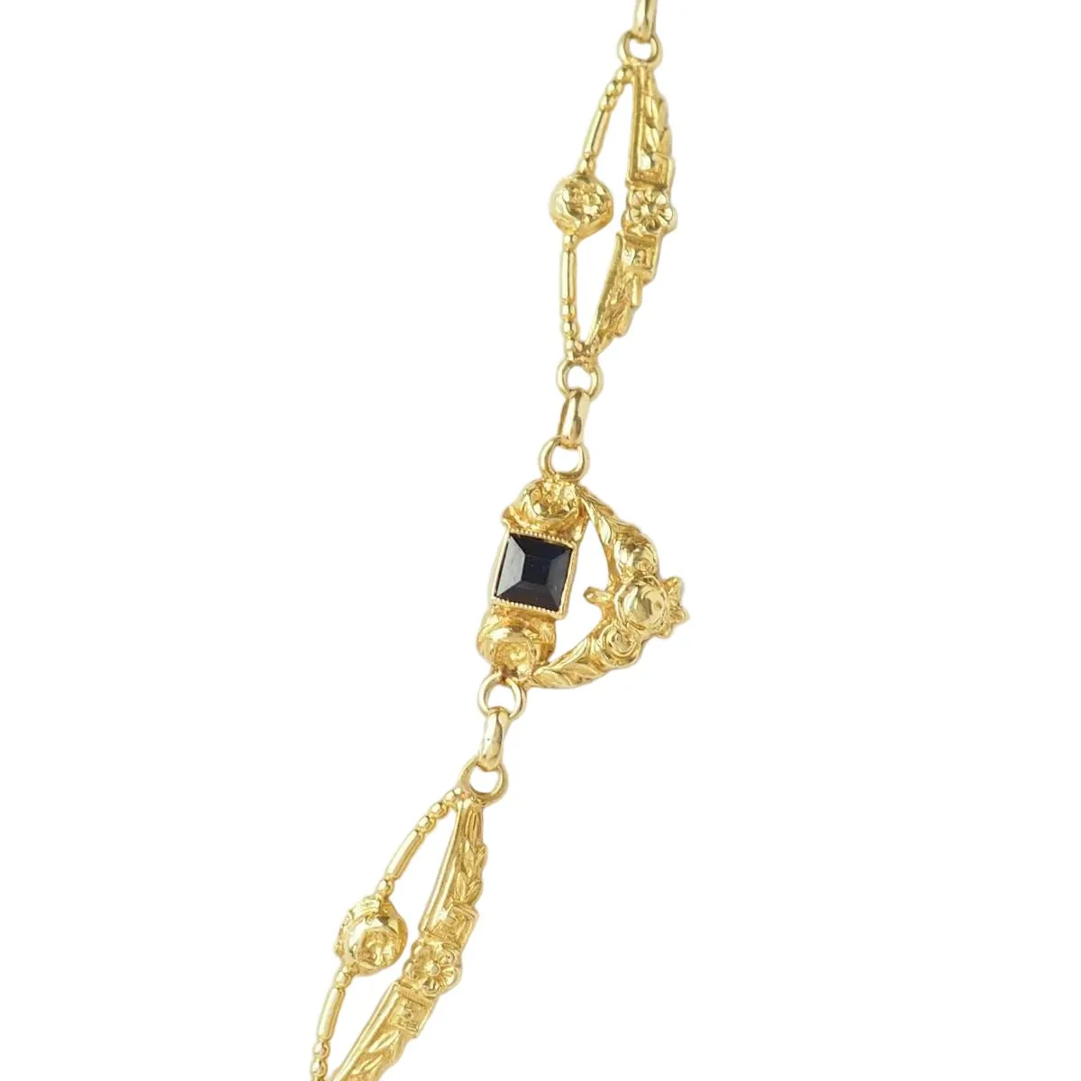 Collier Draperie en or jaune et saphirs - Image 4
