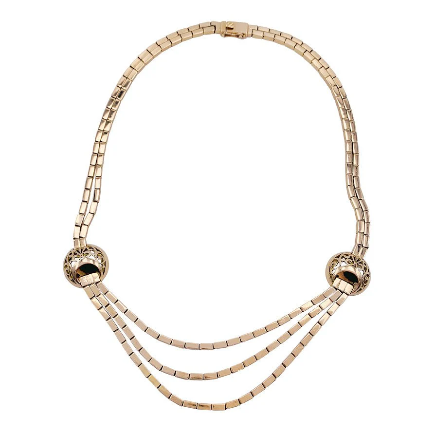 Collier Draperie en or rose, vers 1950 - Image 5