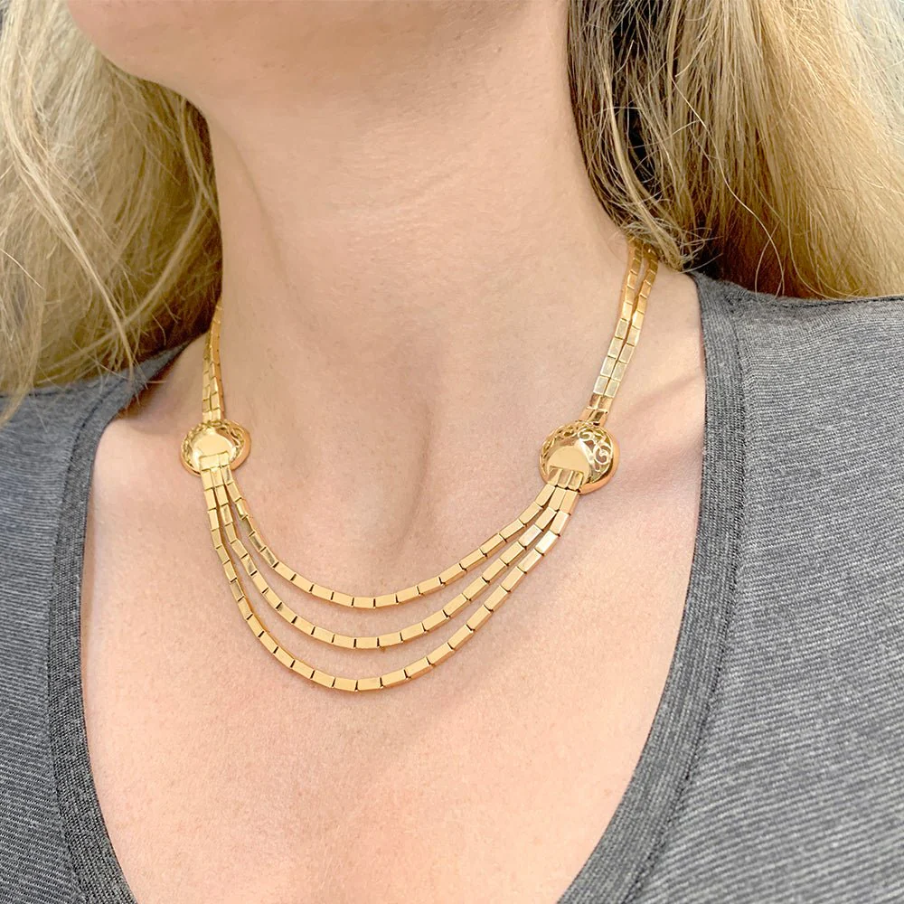 Collier Draperie en or rose, vers 1950 - Image 9