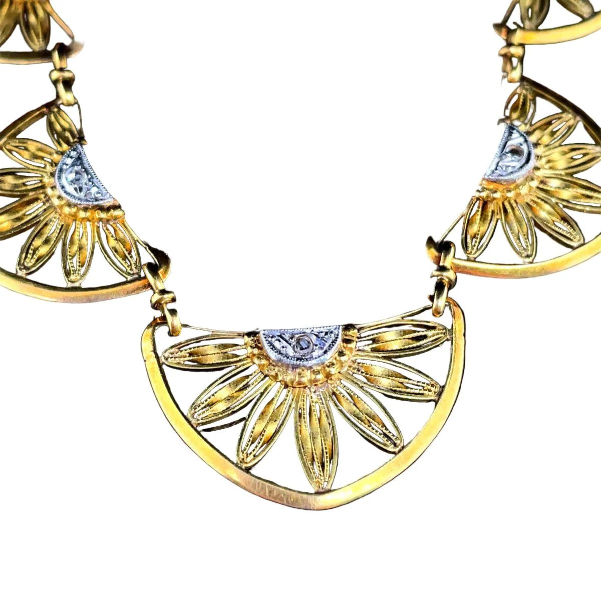 Collier Draperie en or jaune, or blanc, et diamants