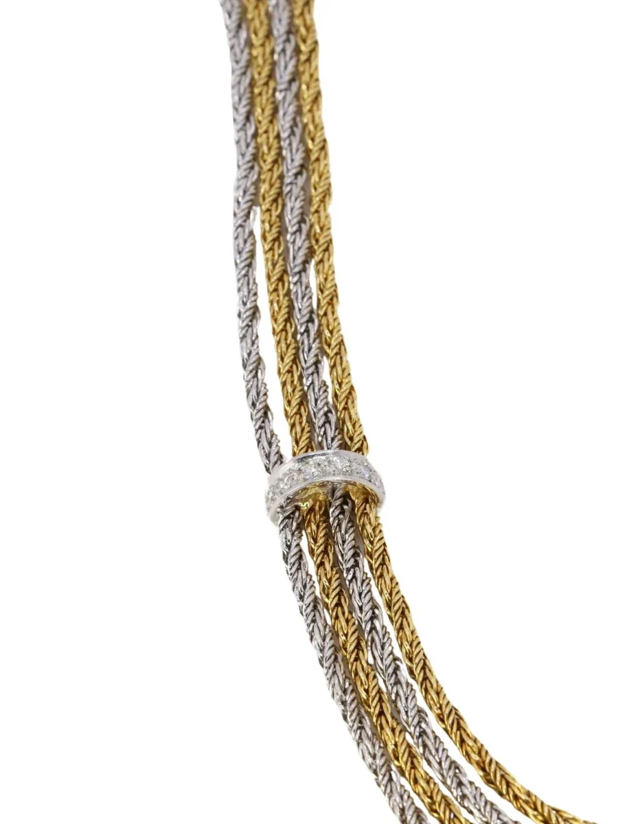 Collier Draperie quatre rangs en or jaune, or blanc et diamants - Image 3