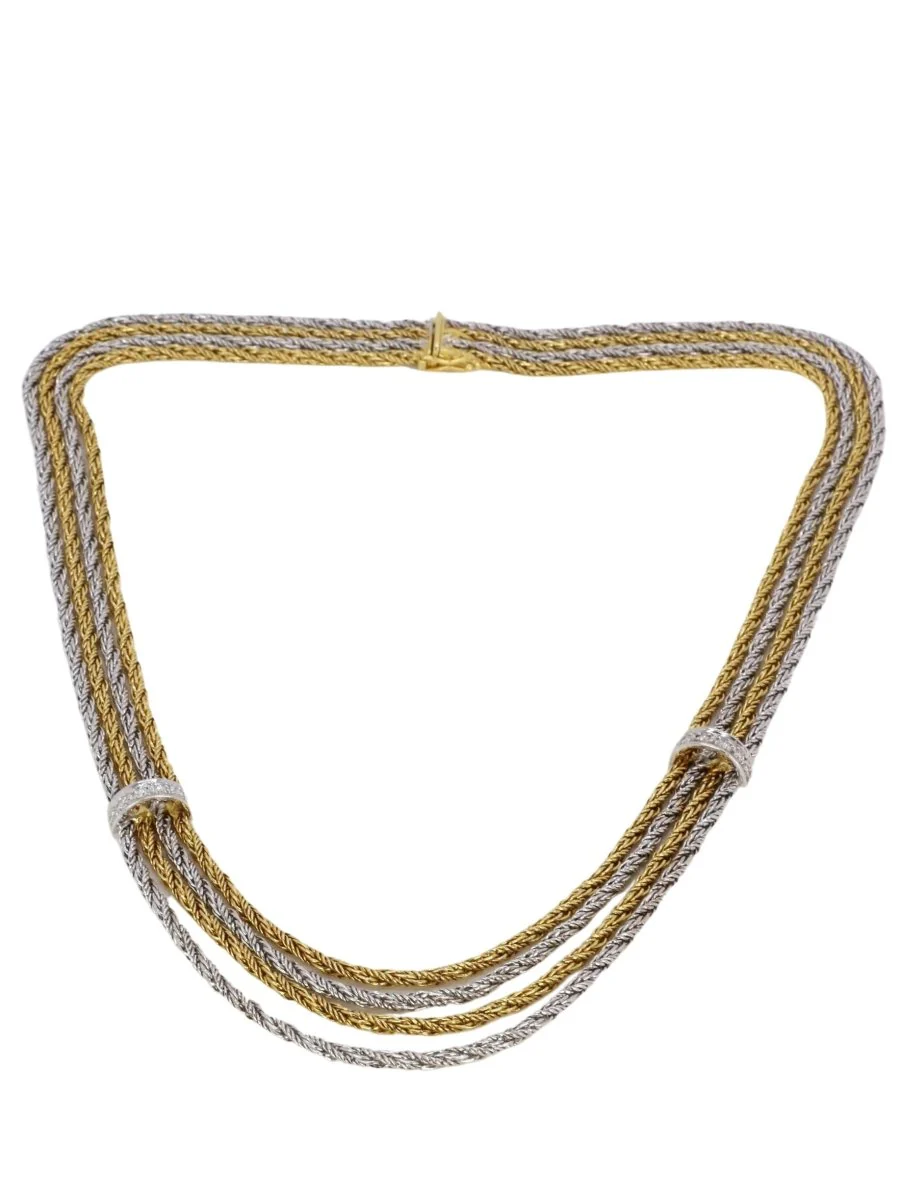 Collier Draperie quatre rangs en or jaune, or blanc et diamants - Image 5
