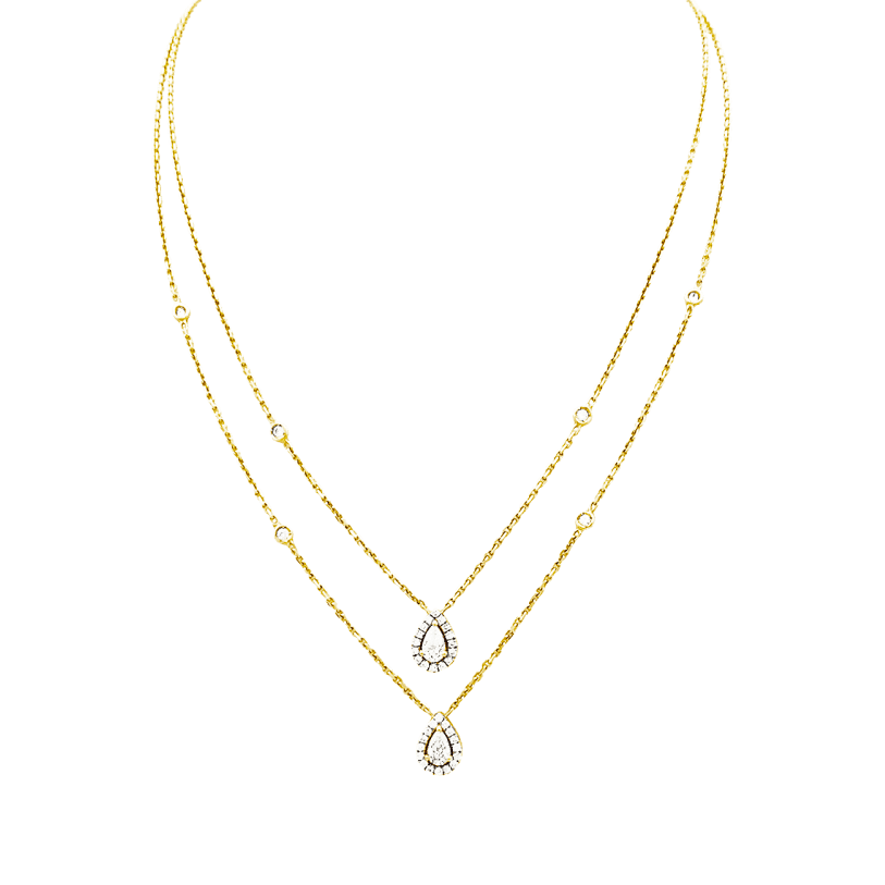 Collier EDOUARD NAHUM maille forçat en or jaune et diamants