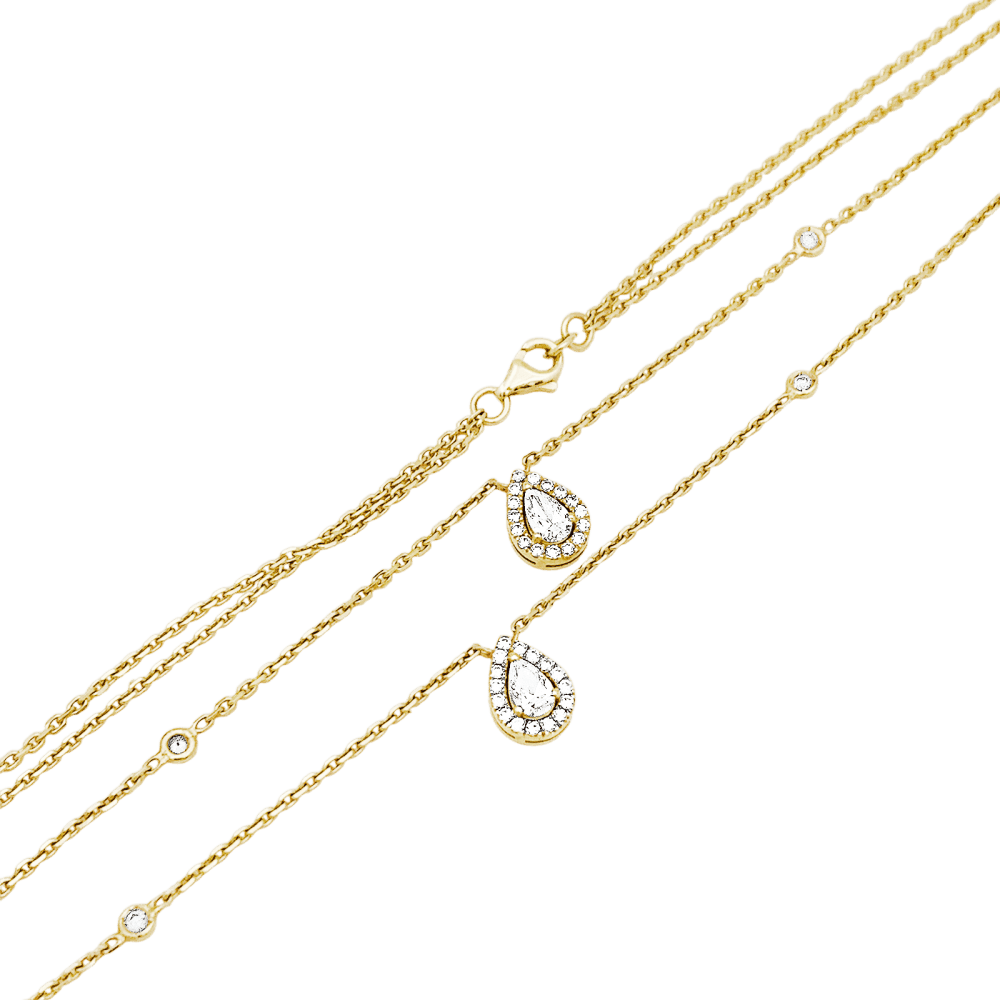 Collier EDOUARD NAHUM maille forçat en or jaune et diamants - Image 3
