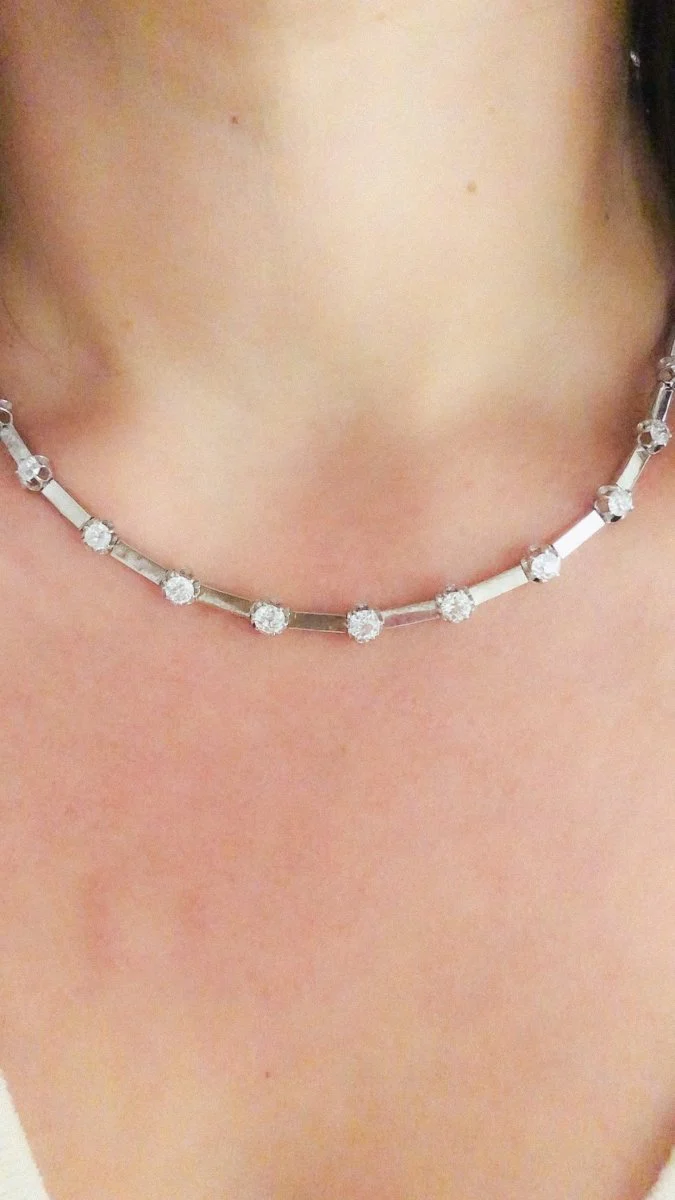 Collier en diamant et or gris des 1960 - Image 5