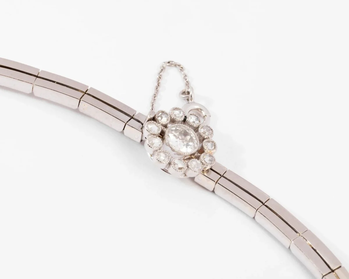 Collier en diamant et or gris des 1960 - Image 6