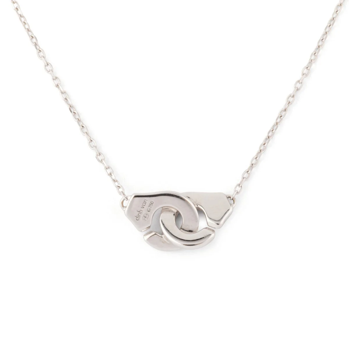 Collier en or blanc 18 carats modèle Menottes R8, DINH VAN - Image 2