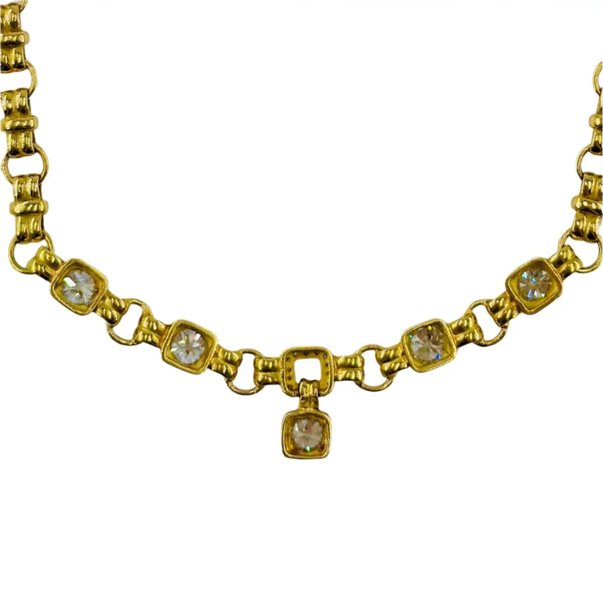 Collier Ras de Cou en or jaune et diamants - Image 3