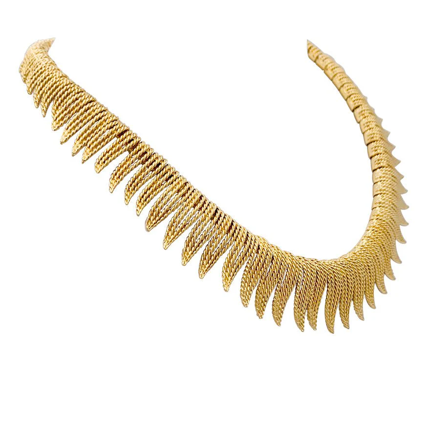 Collier en or jaune à franges de fils torsadés - Image 3